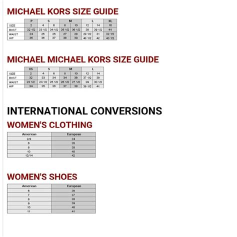 michael kors ring size guide|Michael Kors size chart women's.